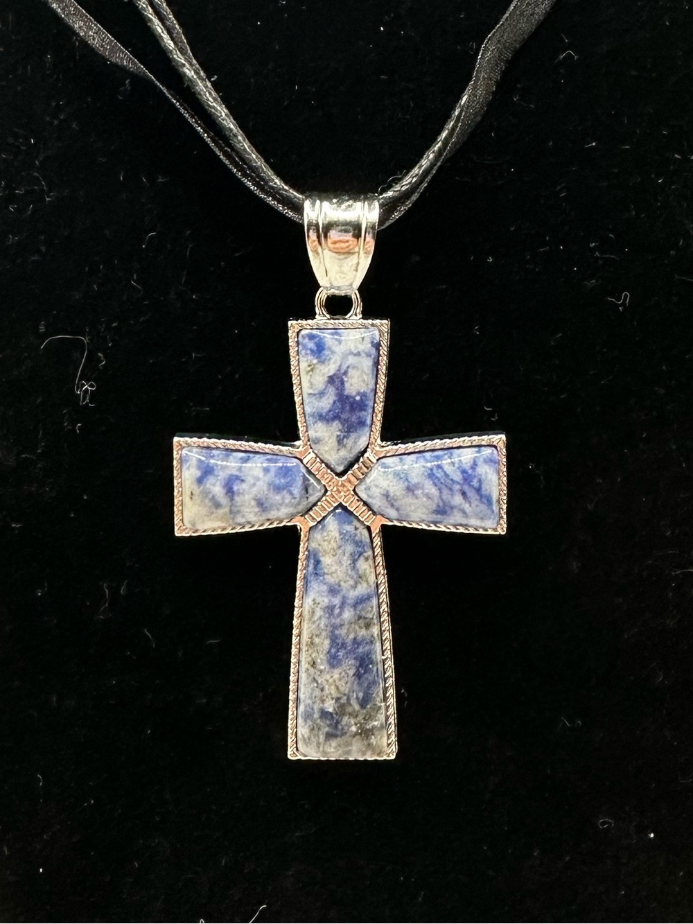 Light Sodalite Cross pendant